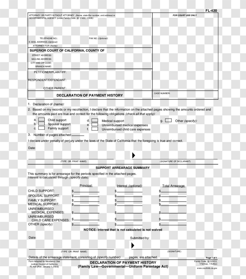 Florida California Child Support Document Law - Court - Family Transparent PNG