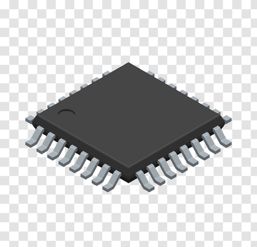 Microcontroller Quad Flat Package Printed Circuit Board Footprint Integrated Circuits & Chips - Electronic Symbol - Component Transparent PNG