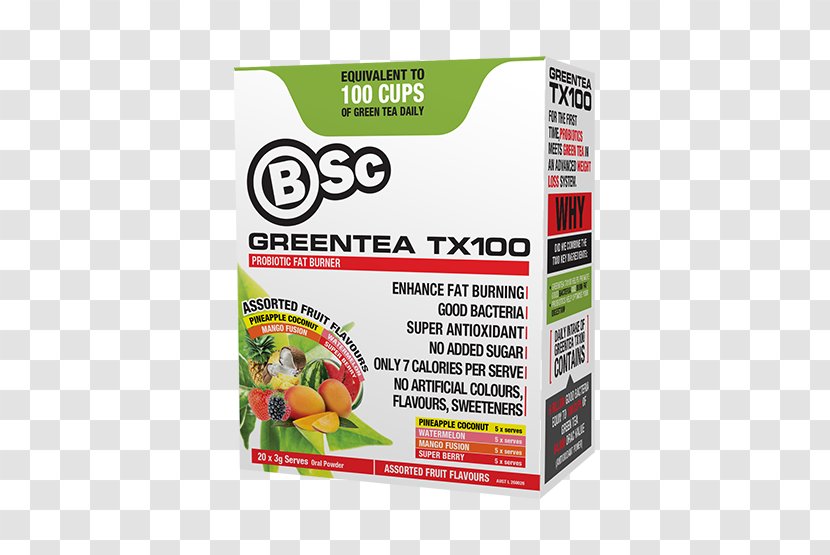BSc Body Science Green Tea TX100 Thermogenics Health - Weight Loss - Posters Transparent PNG