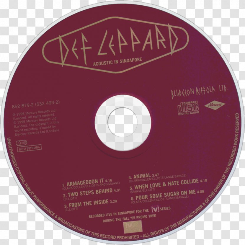 Compact Disc Def Leppard When Love & Hate Collide Slang Mirror Ball – Live More - Frame Transparent PNG