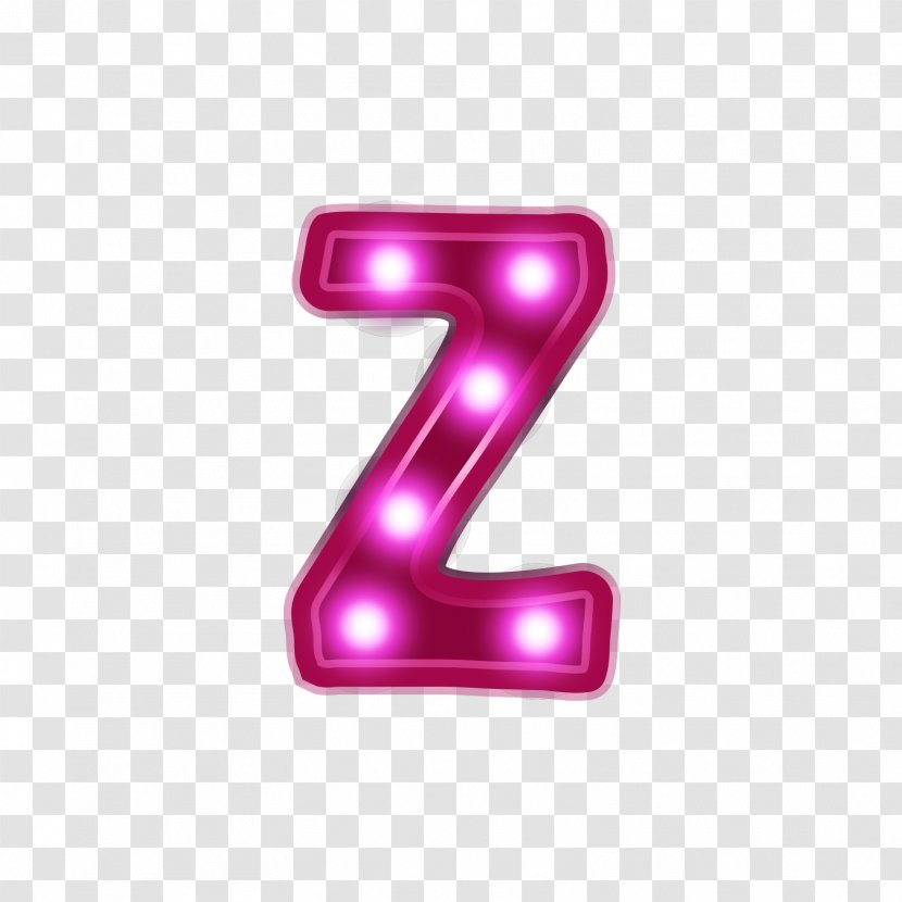 Letter Z Computer File - Magenta - Red Neon Alphabet Transparent PNG