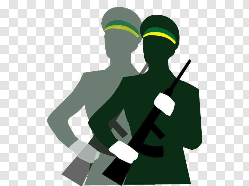 Military Personnel Cartoon - Shadow - Soldiers Armed With Guns Transparent PNG