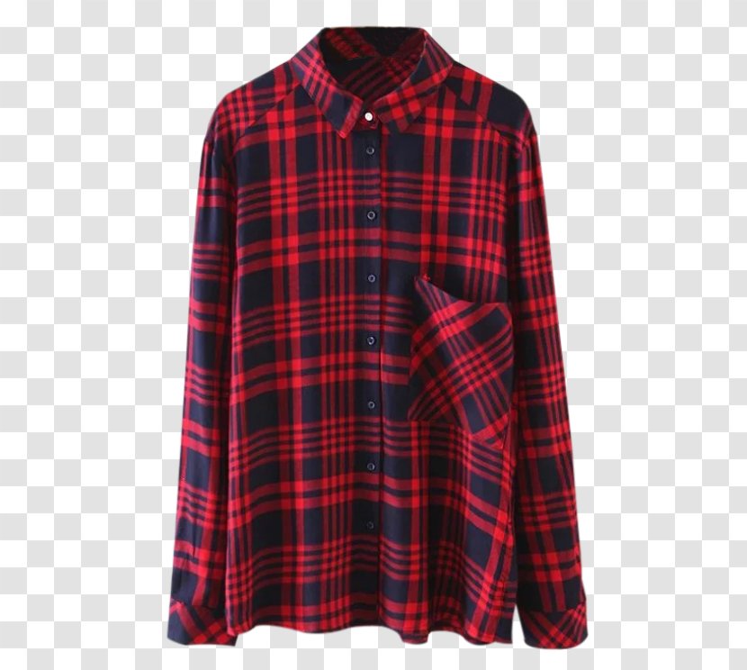 Tartan Blouse - Shirt Pocket Transparent PNG