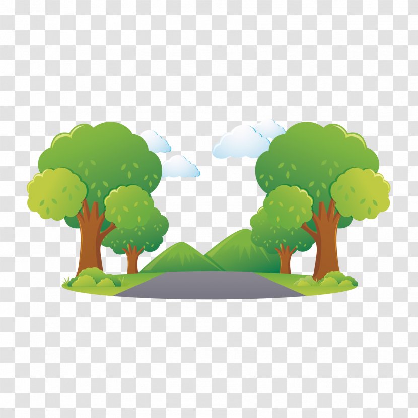Banner Royalty-free Clip Art - Photography - Vector Tree And Road Transparent PNG