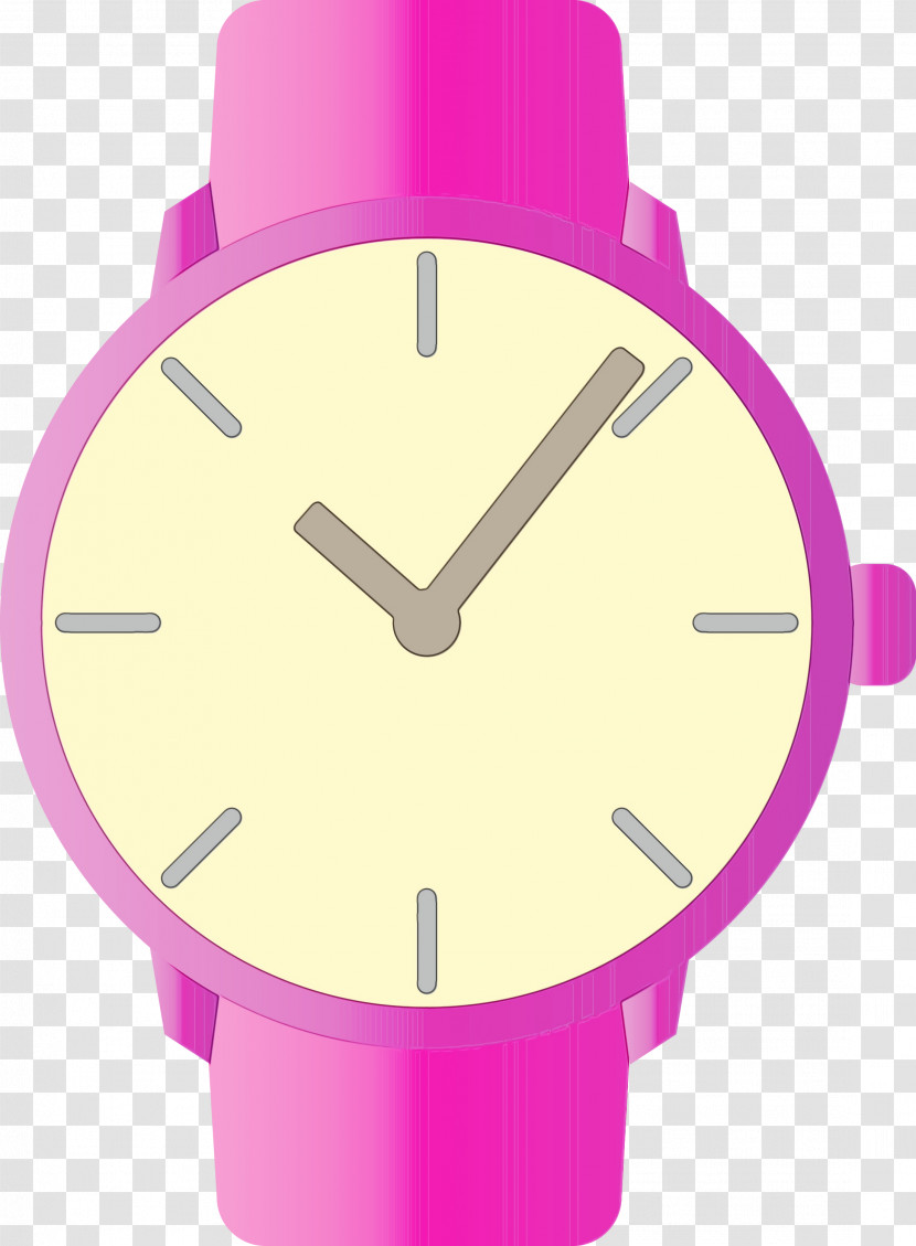 Analog Watch Watch Pink White Violet Transparent PNG