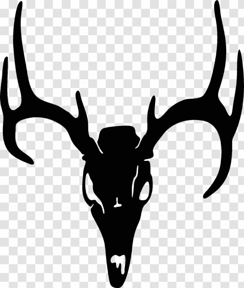 White-tailed Deer Elk Antler Clip Art - Silhouette - Horn Transparent PNG