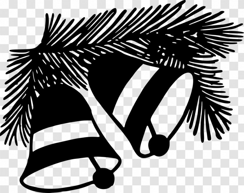 Black And White Christmas Jingle Bell Clip Art - Monochrome Photography Transparent PNG