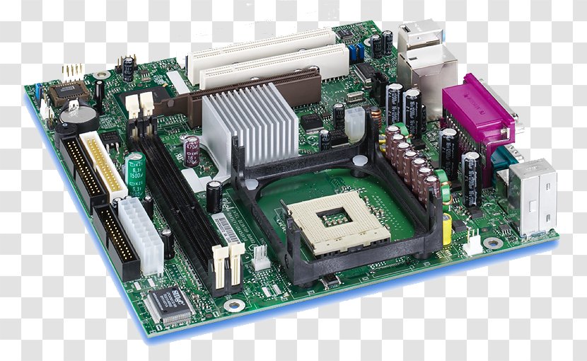 Intel 845 Motherboard ATX Central Processing Unit - Printed Circuit Board Transparent PNG