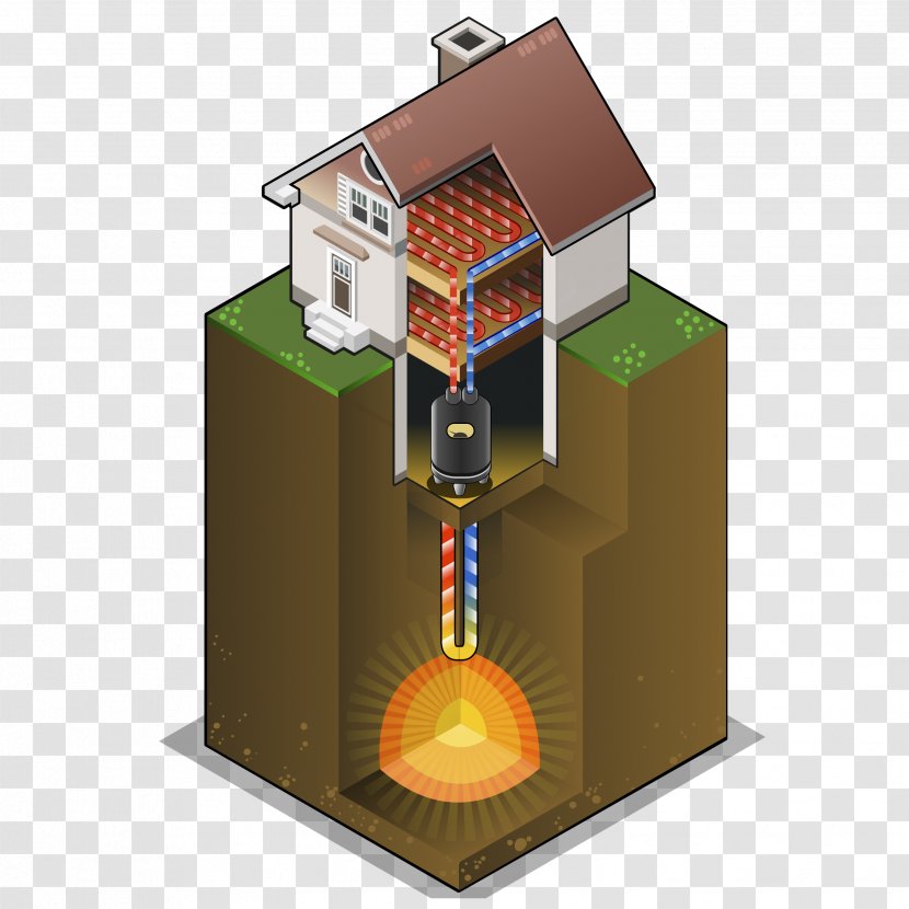 Geothermal Heat Pump Heating Power Energy - House - Hvac Transparent PNG