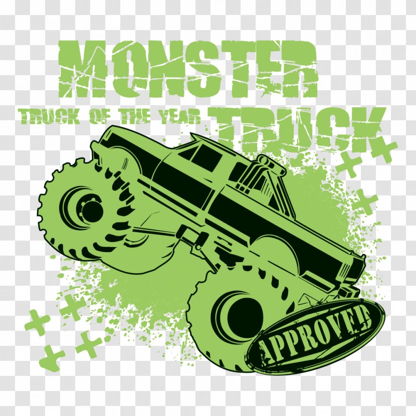 Car Green Monster Truck Poster - Wheel - Print Transparent PNG