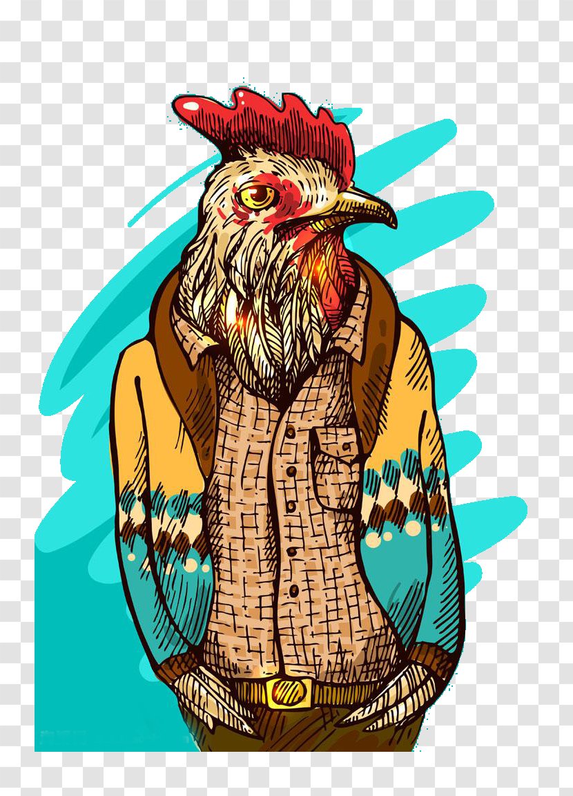 Drawing Royalty-free Illustration - Rooster - Mr. Fashion Cock Transparent PNG