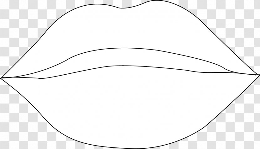 Line Art Circle Clip - Black And White - Red Lips Transparent PNG