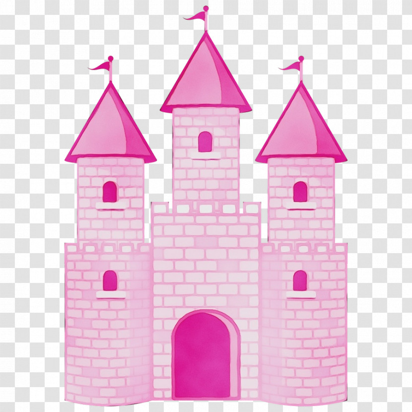 Pink Castle Steeple Building Architecture Transparent PNG