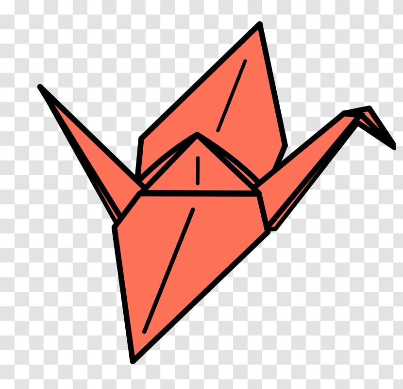 Crane Orizuru Origami Clip Art - Red Transparent PNG