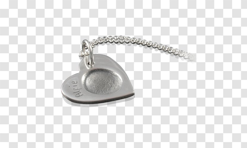 Locket Necklace Silver Chain - Metal - Heart Fingerprint Transparent PNG