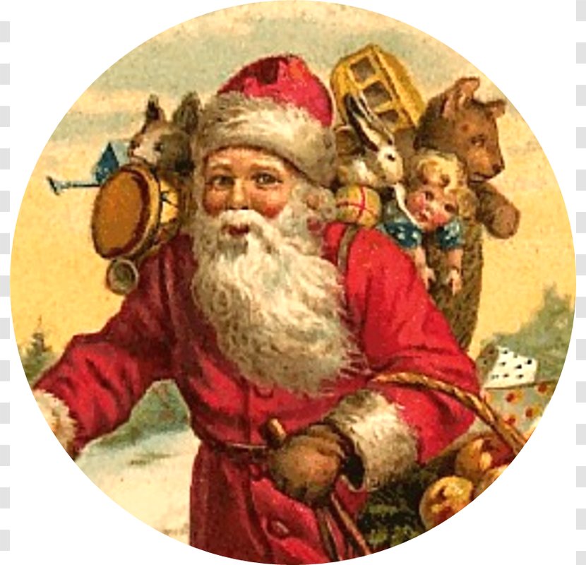 Santa Claus Victorian Era Father Christmas Clip Art - Card - Horse Cliparts Transparent PNG