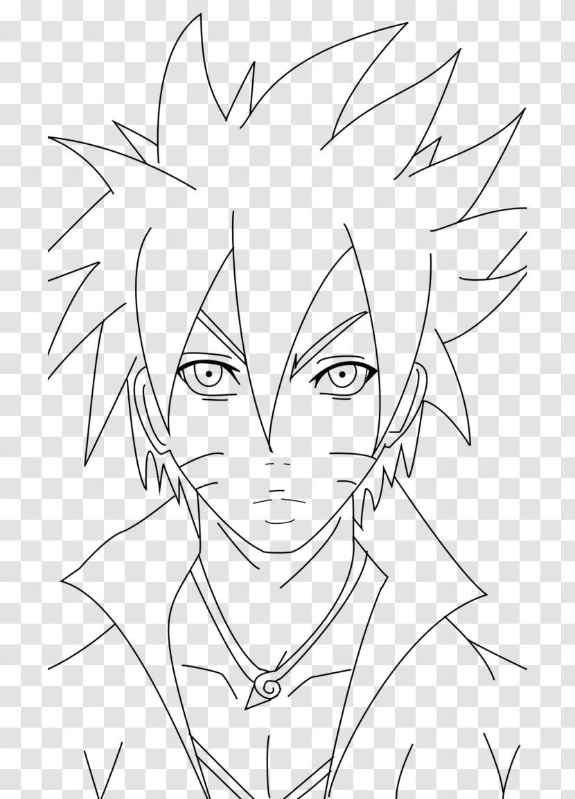 Boruto Uzumaki Line Art Drawing Work Of - Monochrome - How To Draw Naruto Transparent PNG