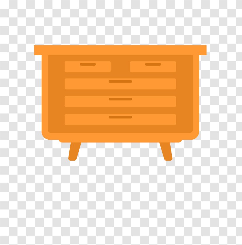 Yellow Cartoon Pattern - Furniture - Vector Bedside Table Transparent PNG