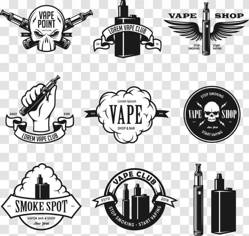 Electronic Cigarette Stock Illustration Photography Smoking - Emblem - Vector Black Transparent PNG