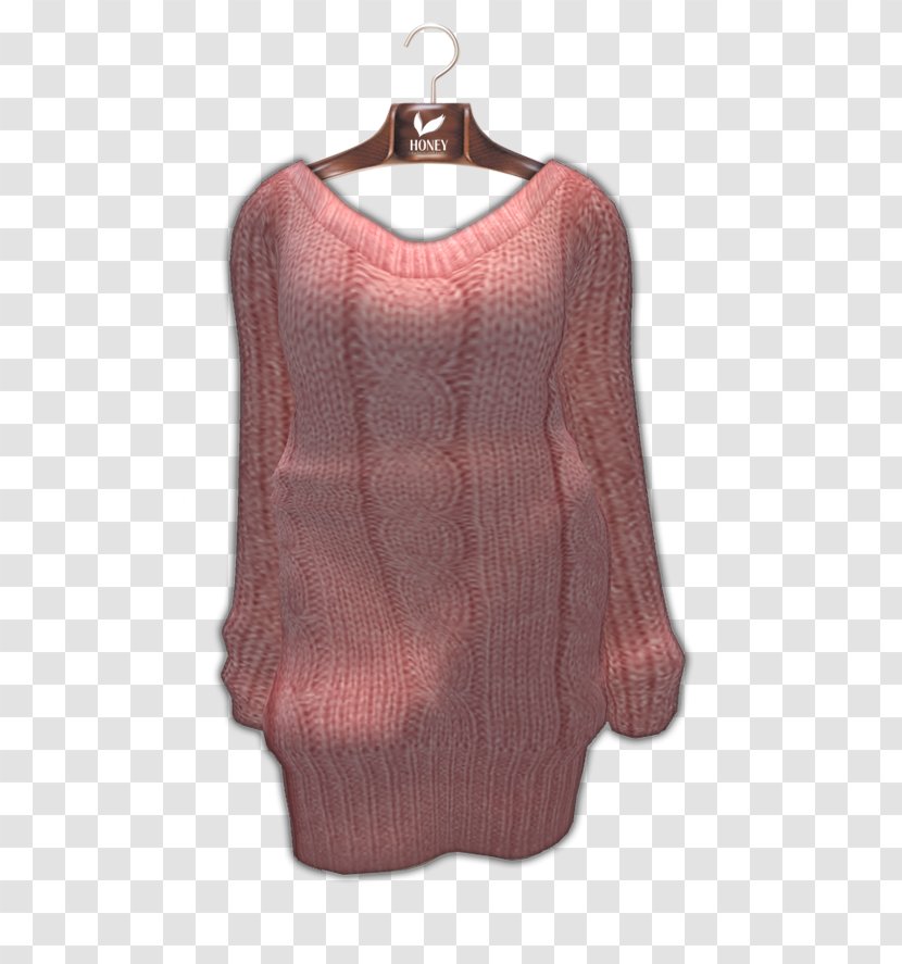 Sleeve Sweater Blouse Maroon Neck - Woolen - Second Life Outfits Transparent PNG