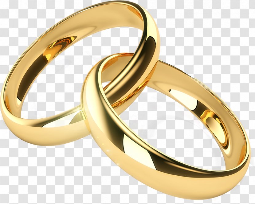 Wedding Ring Engagement Gold - Plain Rings Transparent PNG