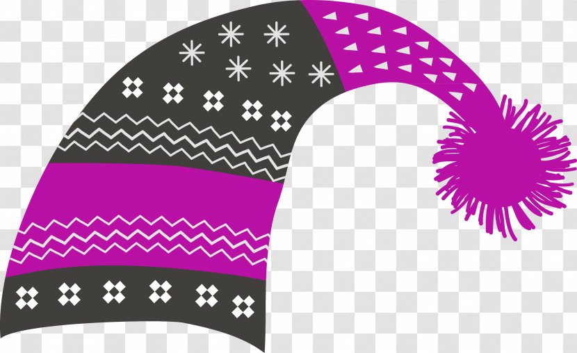 Hat Knit Cap Stocking Clip Art - Magenta - Vector Purple Winter Transparent PNG