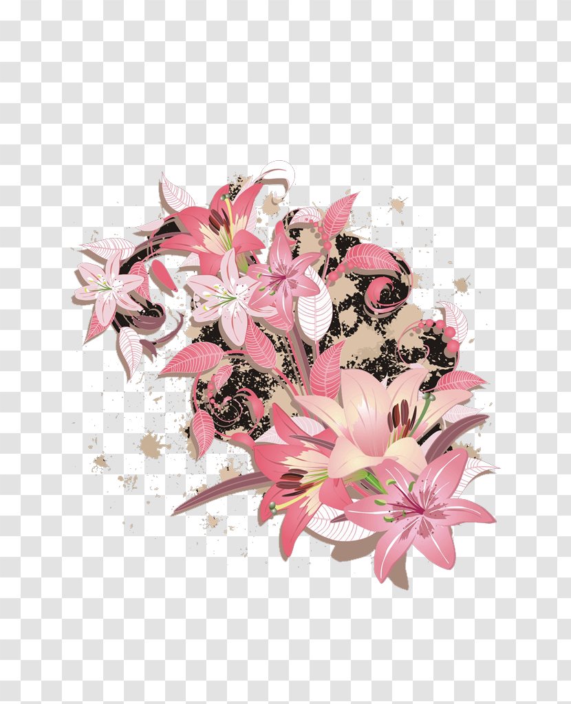 Floral Design Lilium Pink - Plant - Lily Transparent PNG
