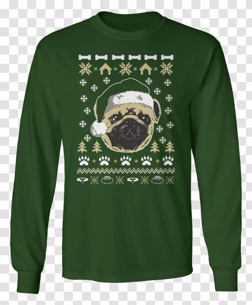 T-shirt Christmas Jumper Hoodie Pug Sleeve - Outerwear - Ugly Transparent PNG