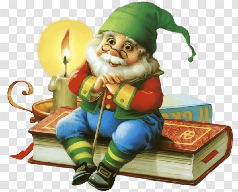 Goblin Christmas Elf Fairy Dwarf - Lawn Ornament - Sitting Book Transparent PNG