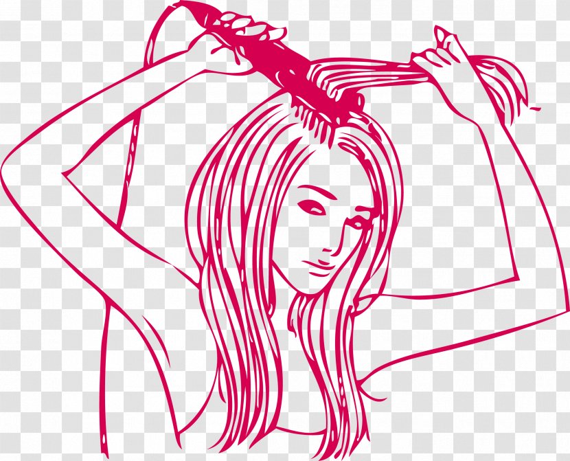 Beauty Cosmetology Illustration - Heart - Vector Beautiful Hair Splint Hairdressing Transparent PNG