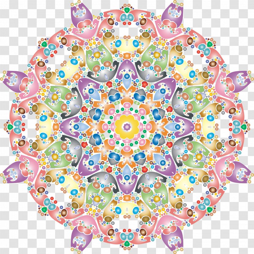 Circle Color Fractal - Kaleidoscope - Hexagonal Transparent PNG