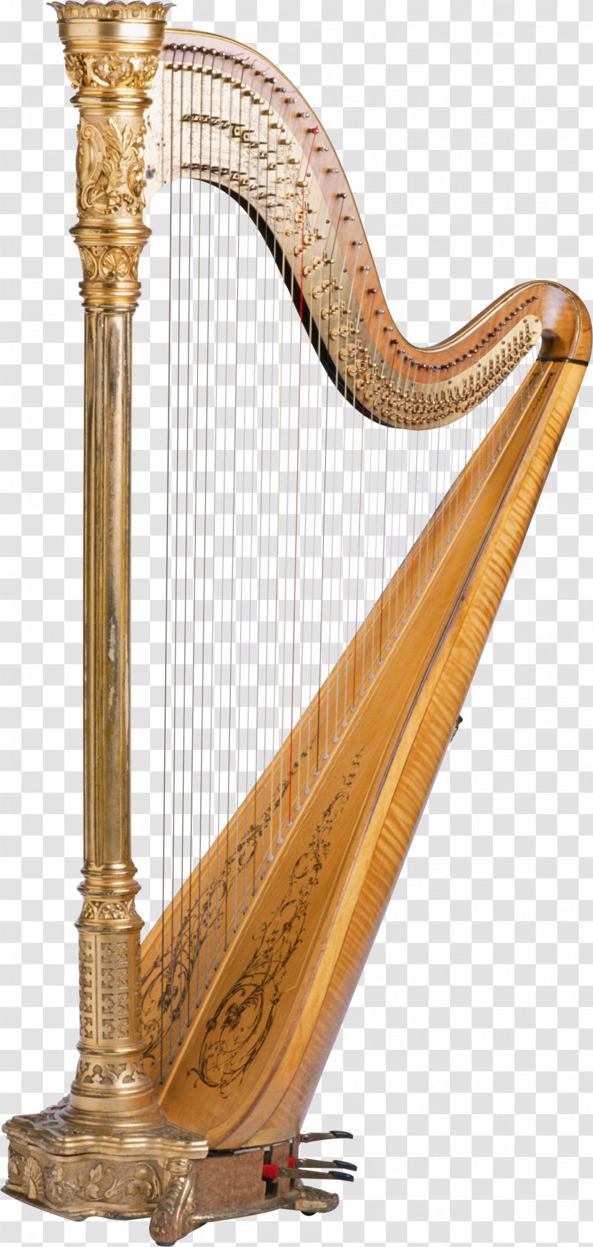 Celtic Harp Musical Instrument - Watercolor Transparent PNG