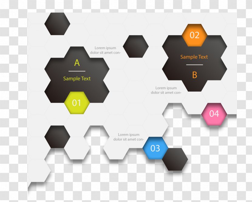 Infographic Honeycomb Template Clip Art - Vector Hand Painted PPT Transparent PNG