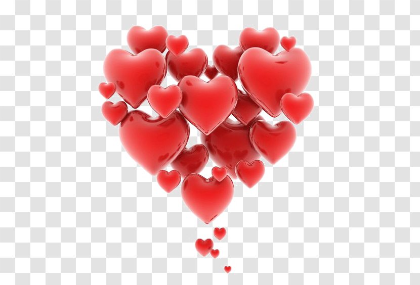 Heart Love Romance Clip Art - Floating Hearts Transparent PNG