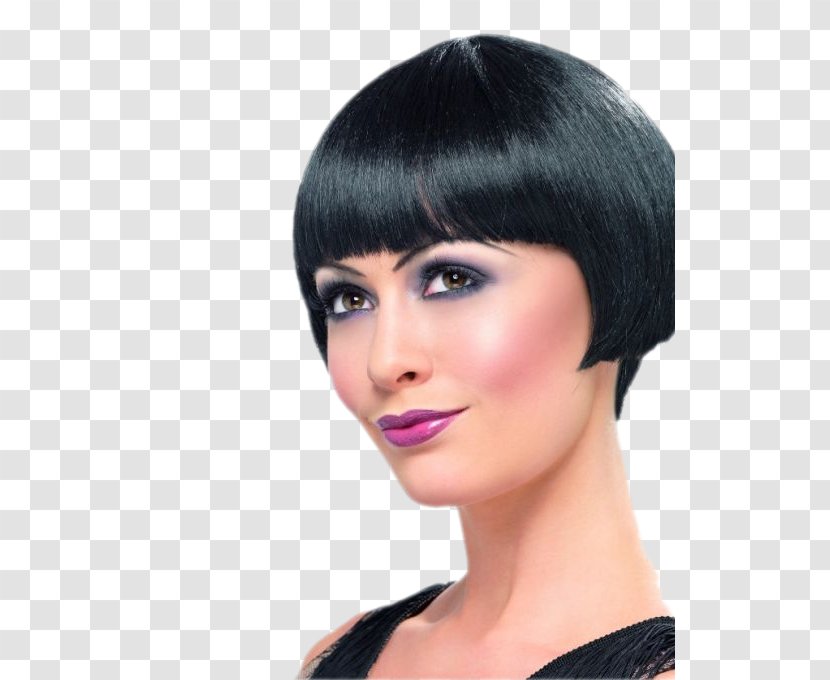 1920s 1930s Flapper Wig Fashion - Bangs - Forehead Transparent PNG