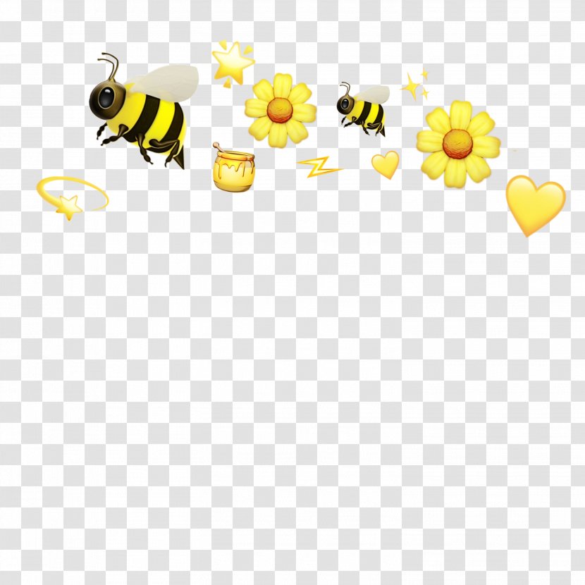 Cartoon Bee - Pollinator - Smile Flower Transparent PNG