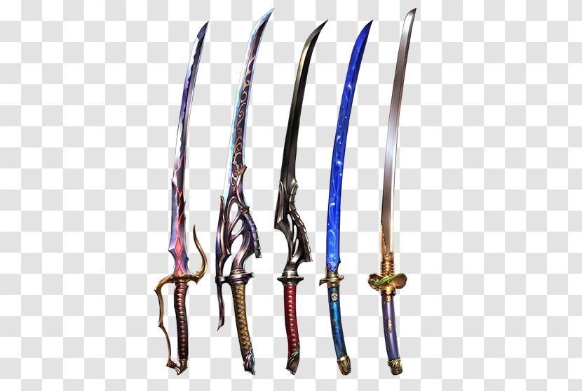 Weapon Sword Granblue Fantasy Katana - Cold - Blue Crescent Transparent PNG