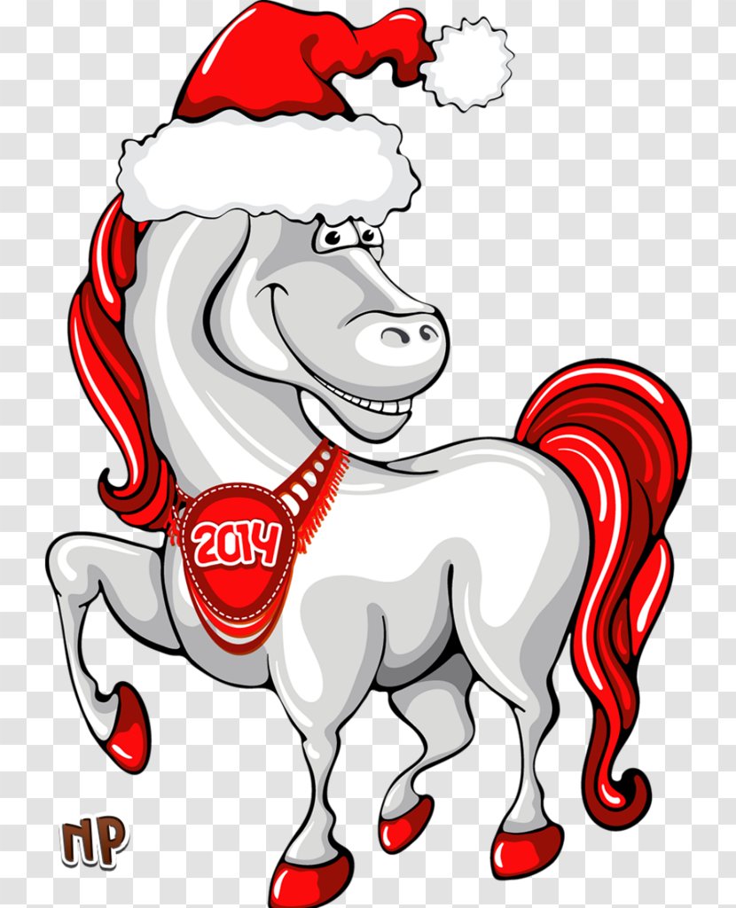 Horse Santa Claus Christmas Card Clip Art - Heart - 2018 Transparent PNG