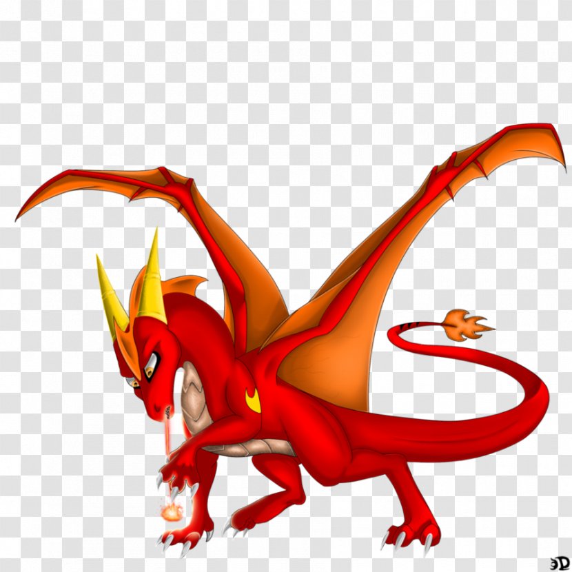 Dragon Demon Animal Clip Art - Mythical Creature - Red Tail Transparent PNG