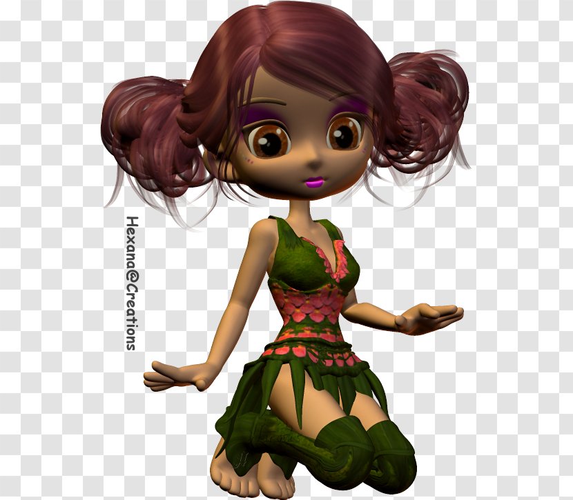 Black Hair Fairy Brown Doll - Mythical Creature Transparent PNG