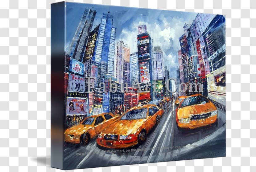 Advertising Oil Painting Taxi Art Collage - New York City Transparent PNG