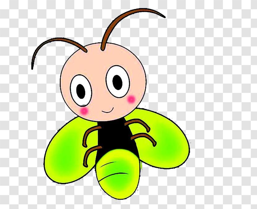 Cartoon Animation Firefly - Ladybird - Green Transparent PNG