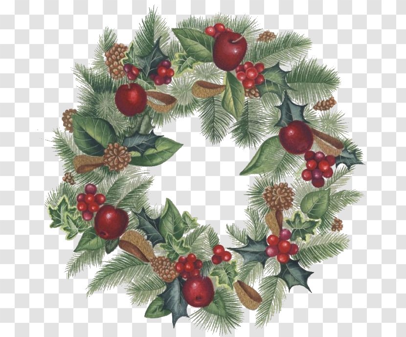 Wreath Christmas Day Garland Drawing Clip Art - Pine - Frame Ornament Transparent PNG