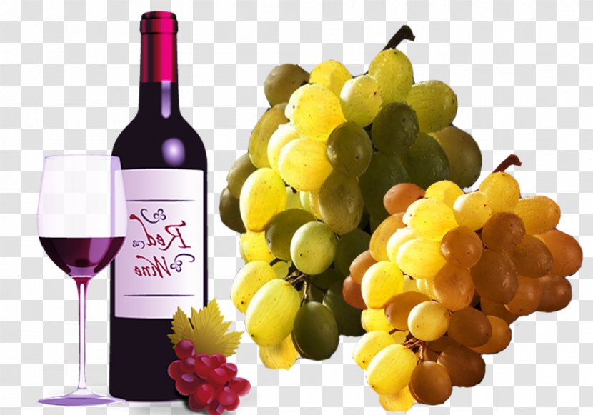 Dessert Wine White Grape Liqueur - Bottle - Family Dinner Material Transparent PNG