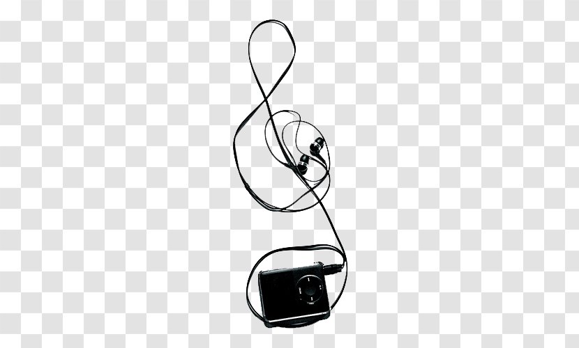 Audio Equipment Walkman Headphones - Heart - Black Radio Transparent PNG