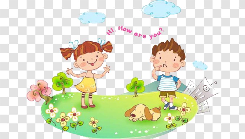 Child Cartoon - Knowledge - Hand-painted Outdoor Children Transparent PNG