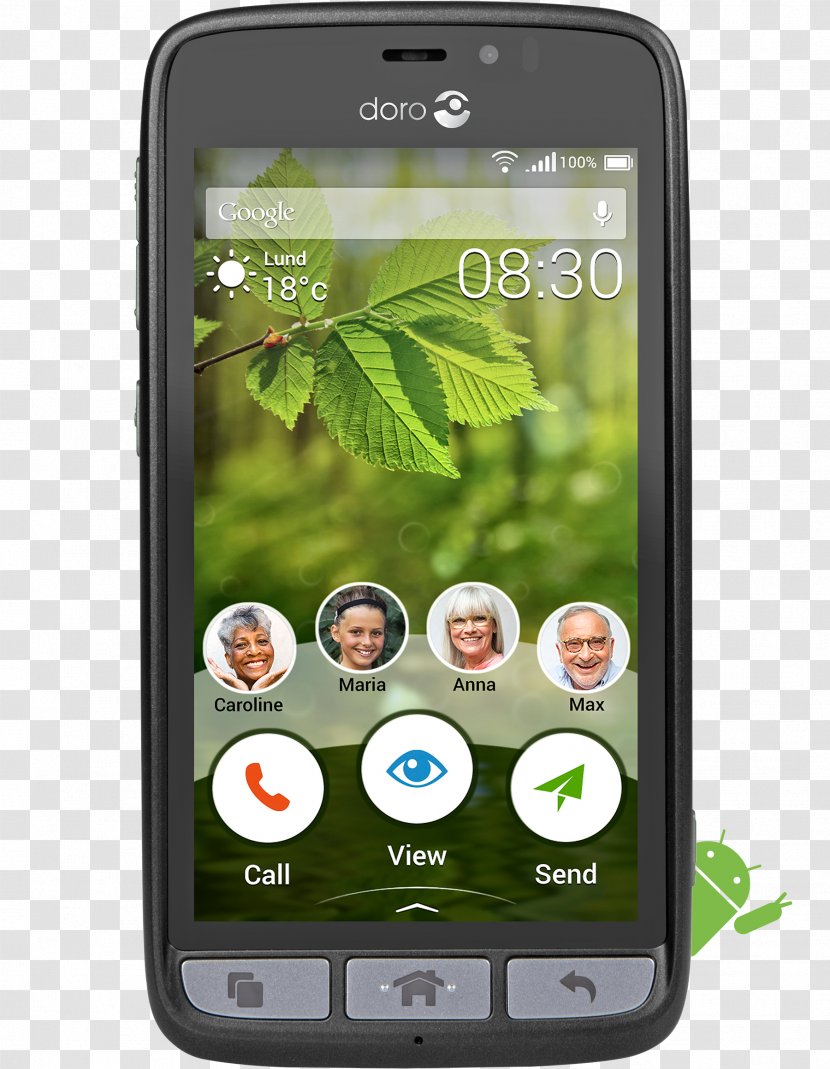Smartphone O2 Doro Sim Free 4G - Feature Phone - Mobile Design Model Transparent PNG