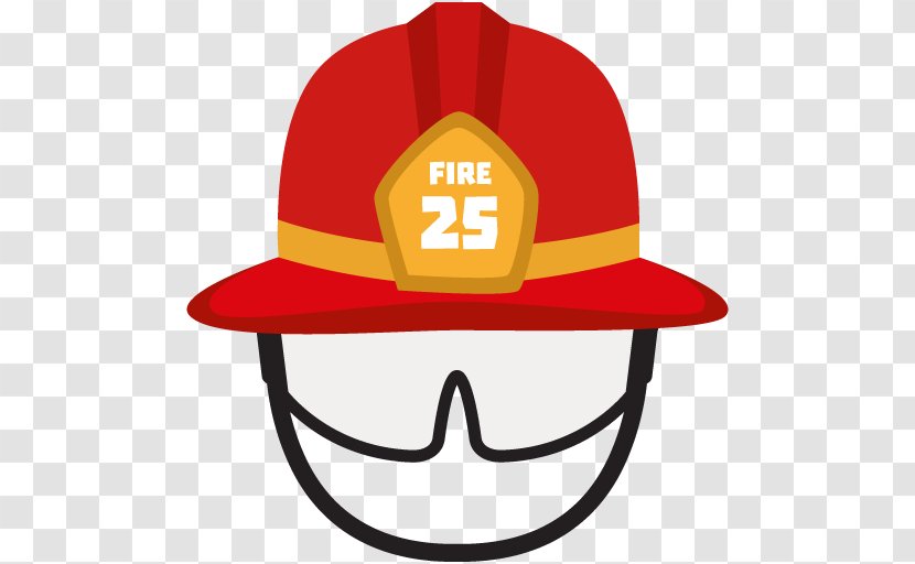 Firefighter's Helmet Hat Clip Art - Red - Fireman Transparent PNG