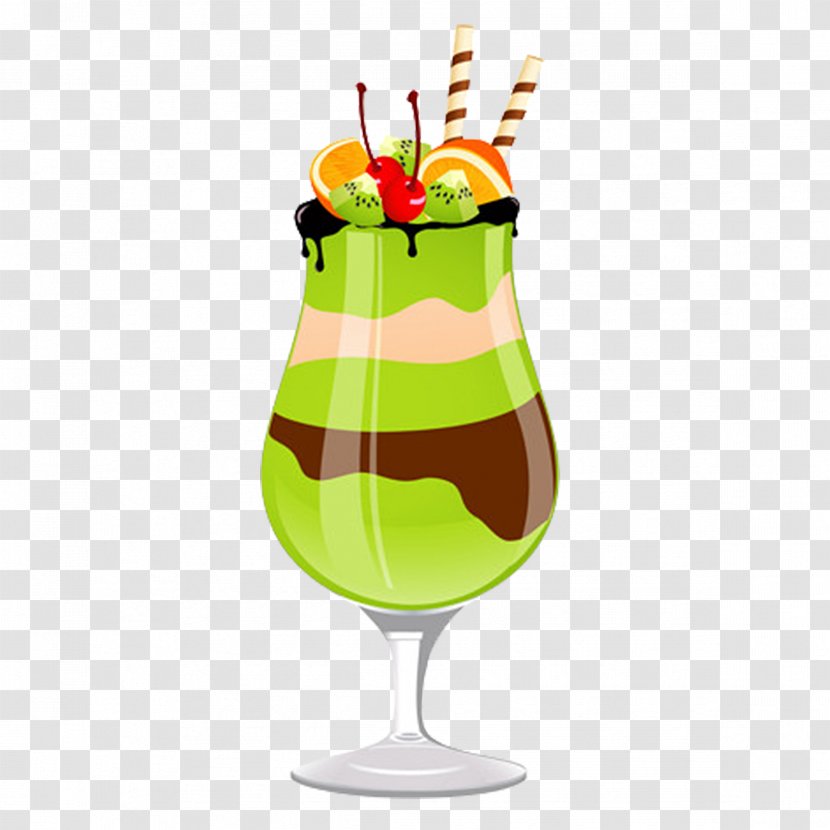 Ice Cream Drink Tomato Illustration - Cocktail Garnish - Green Apple Juice Layered Delicious Transparent PNG