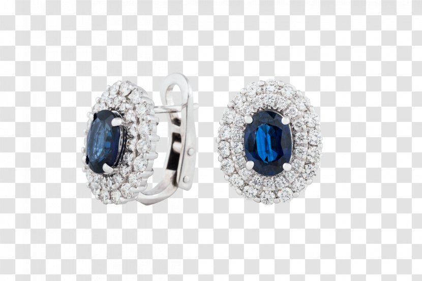 Sapphire Earring Blue Jewellery Diamond - Platinum - Bliss Trilogy Transparent PNG